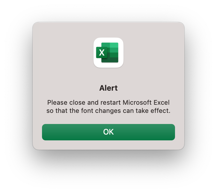 How to change the default font and text size in Microsoft Excel for Mac